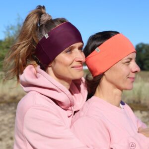 Upcycling Wendbares Stirnband Beere Korall